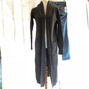 Long dark gray cardigan